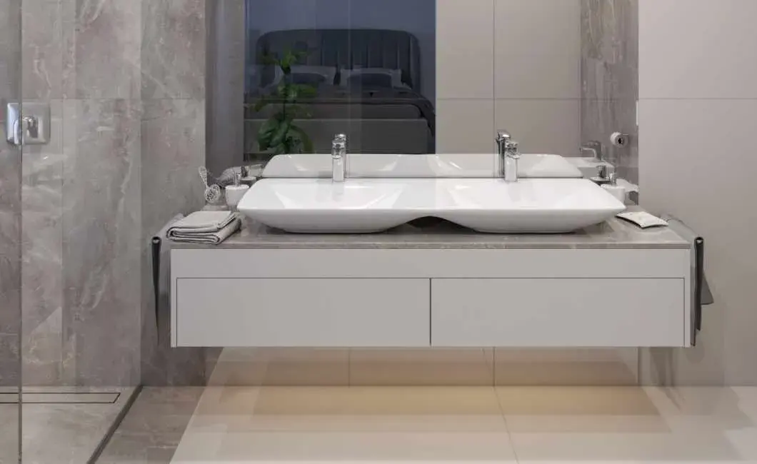 Marmurowa łazienka w luksusowym apartamencie 5