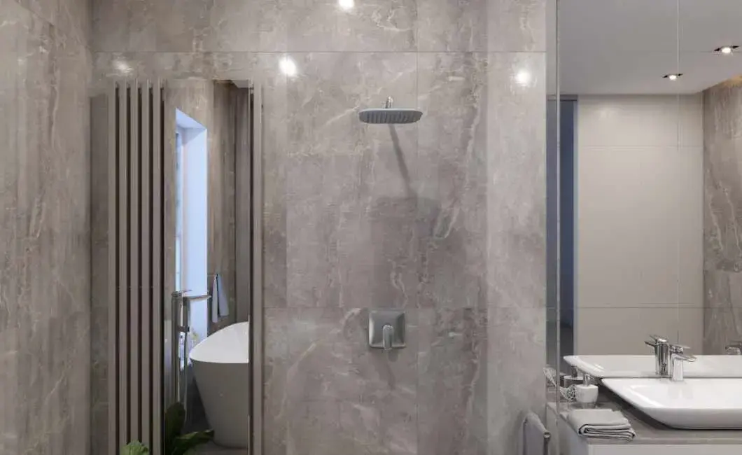 Marmurowa łazienka w luksusowym apartamencie 4