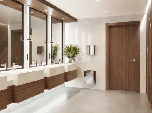 Elegancja i szyk w łazience biurowej