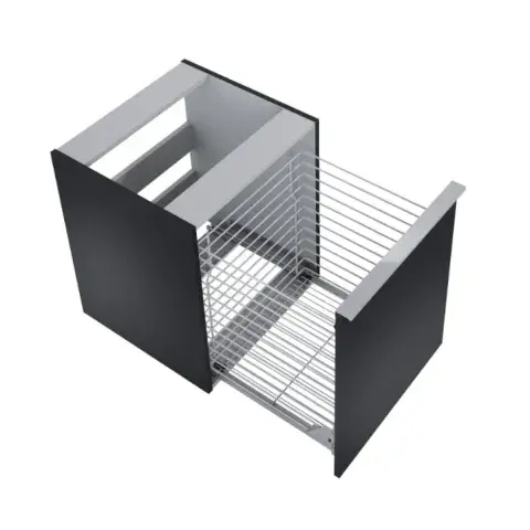 Komoda z koszem cargo WHITE 50 cm black mat